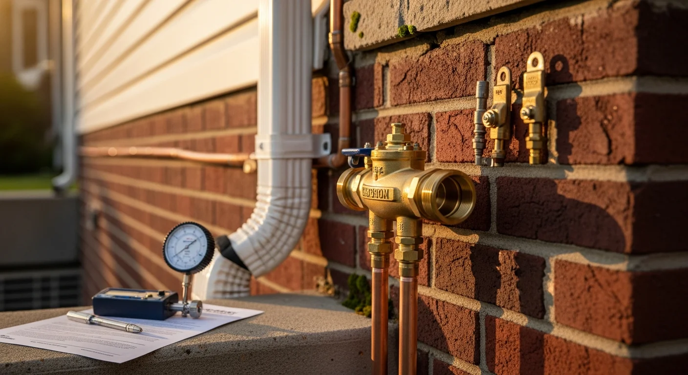 Backflow prevention device installed on a water line