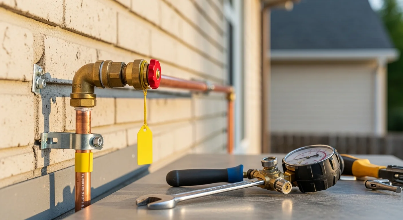 Gas piping installation in a residential basement