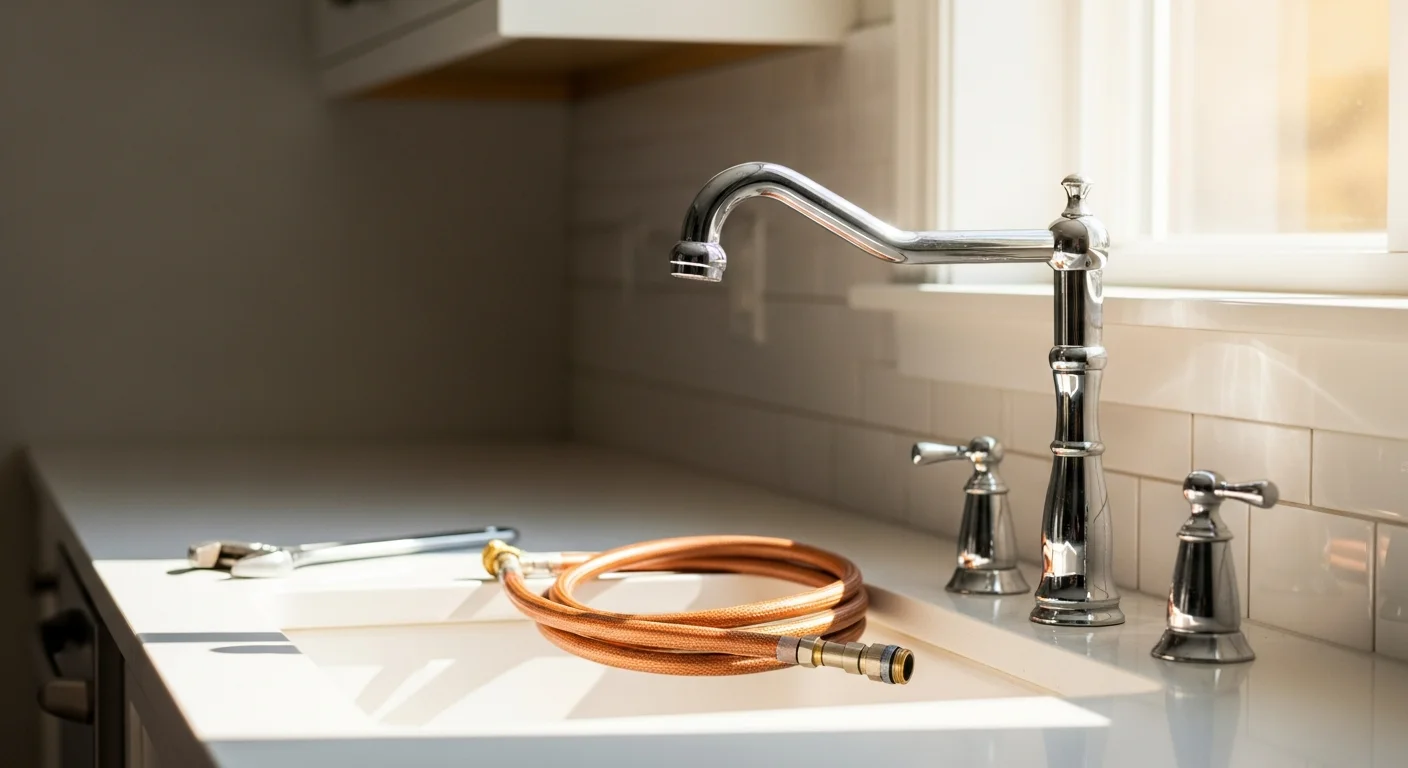 Plumber repairing water pipes and fixtures in a residential home